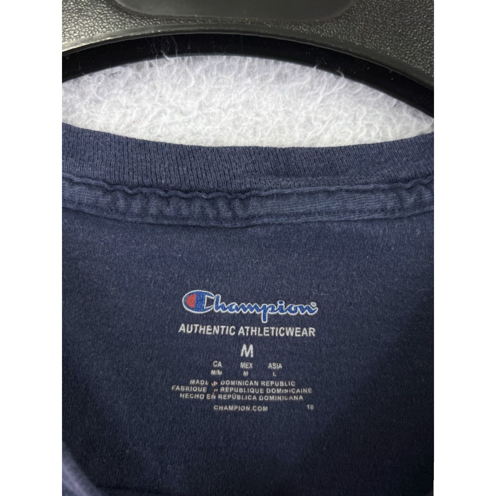 Champion Champion Logo T-Shirt Mens Medium Blue Short Sleeve Crew Neck 100% Cotton Athletic Retro Sports Size US M / EU 48-50 / 2 - 4 Thumbnail