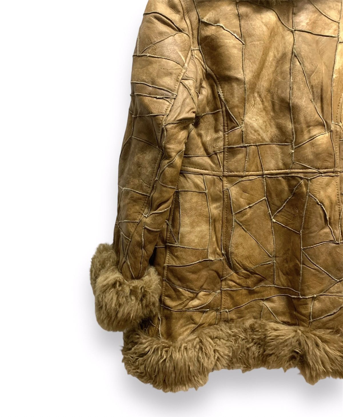 If Six Was Nine Vintage Patchwork Shearling Sheepskin Coat Size M / US 6-8 / IT 42-44 - 9 Thumbnail
