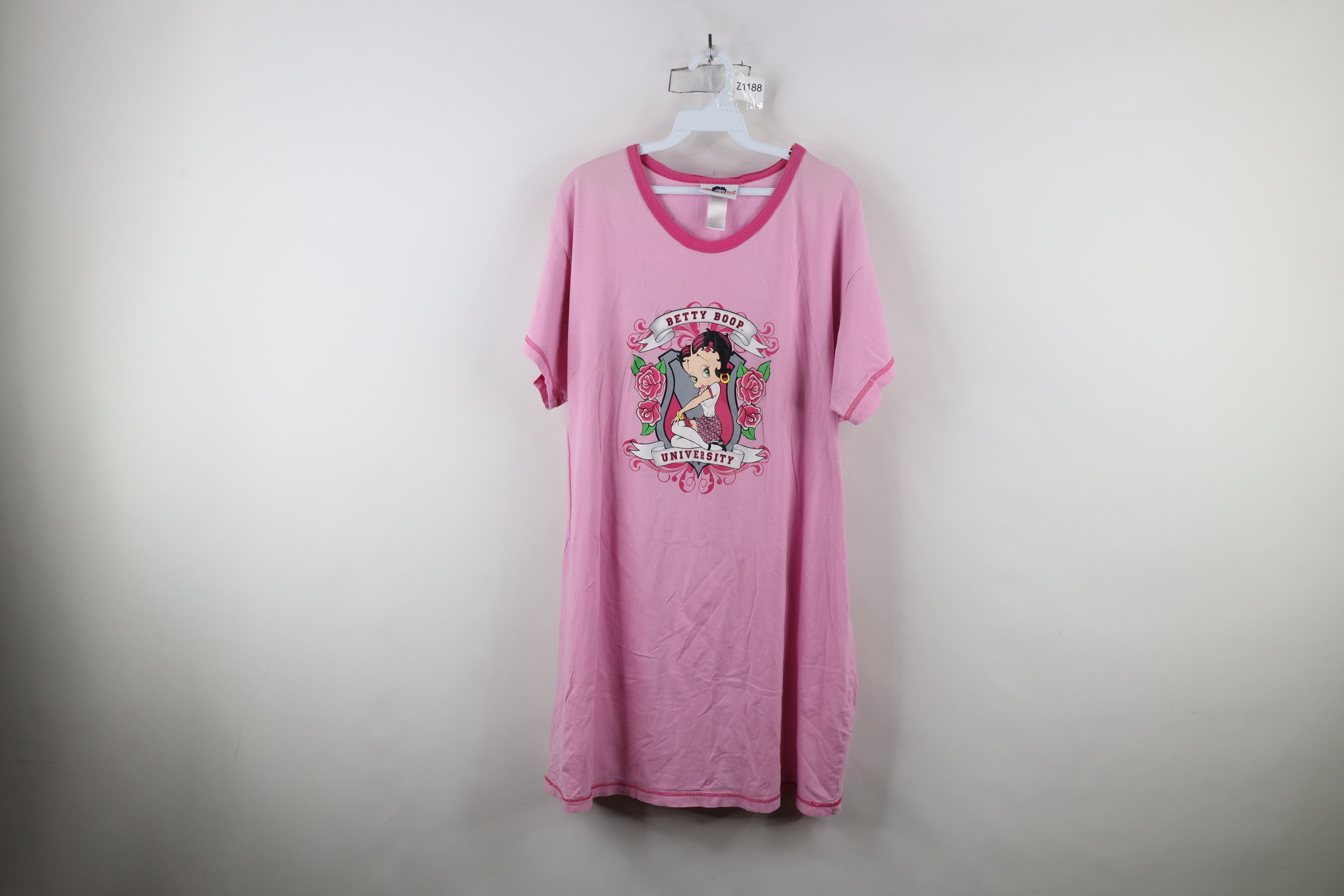 Vintage Vintage Y2K Betty Boop University Night Sleep T-Shirt Gown Size XXL / US 16-18 / IT 52-54 - 1 Thumbnail