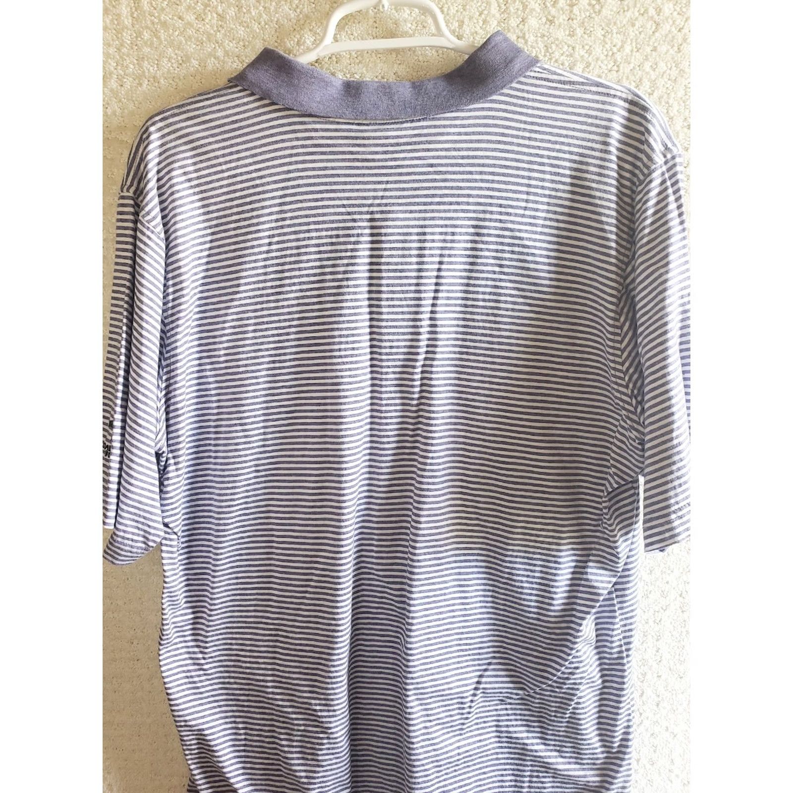 Vintage Fairway & Greene Polo Shirt Men M Purple White Striped Calawasee Island Logo Short Sleeve Golf Shirt Size US M / EU 48-50 / 2 - 7 Thumbnail