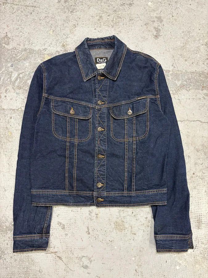 Dolce & Gabbana AW2003 Dolce & Gabbana Blue Cropped Worker Buttoned Denim Jacket Size US M / EU 48-50 / 2 - 1 Thumbnail
