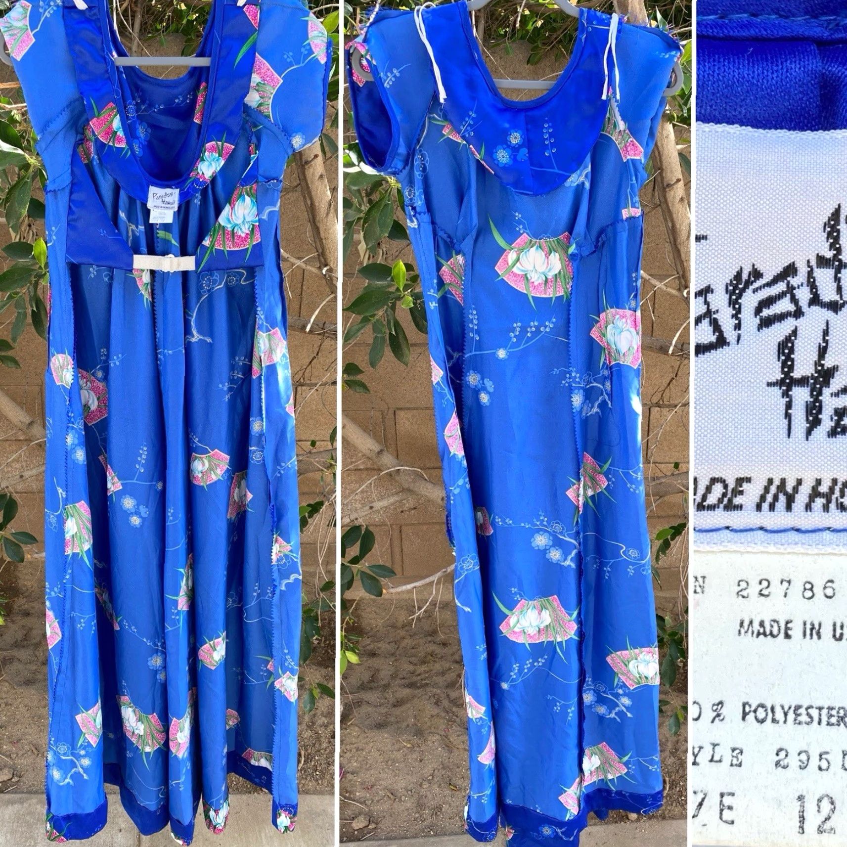Vintage Paradise Hawaii Made In Honolulu Vintage Hawaiian Dress Tiki Aloha Maxi Size 12 Blue 12 Paradise Hawaii Vintage Hawaii Dress Maxi Size 12 Blue Womens Size XL / US 12-14 / IT 48-50 - 7 Thumbnail