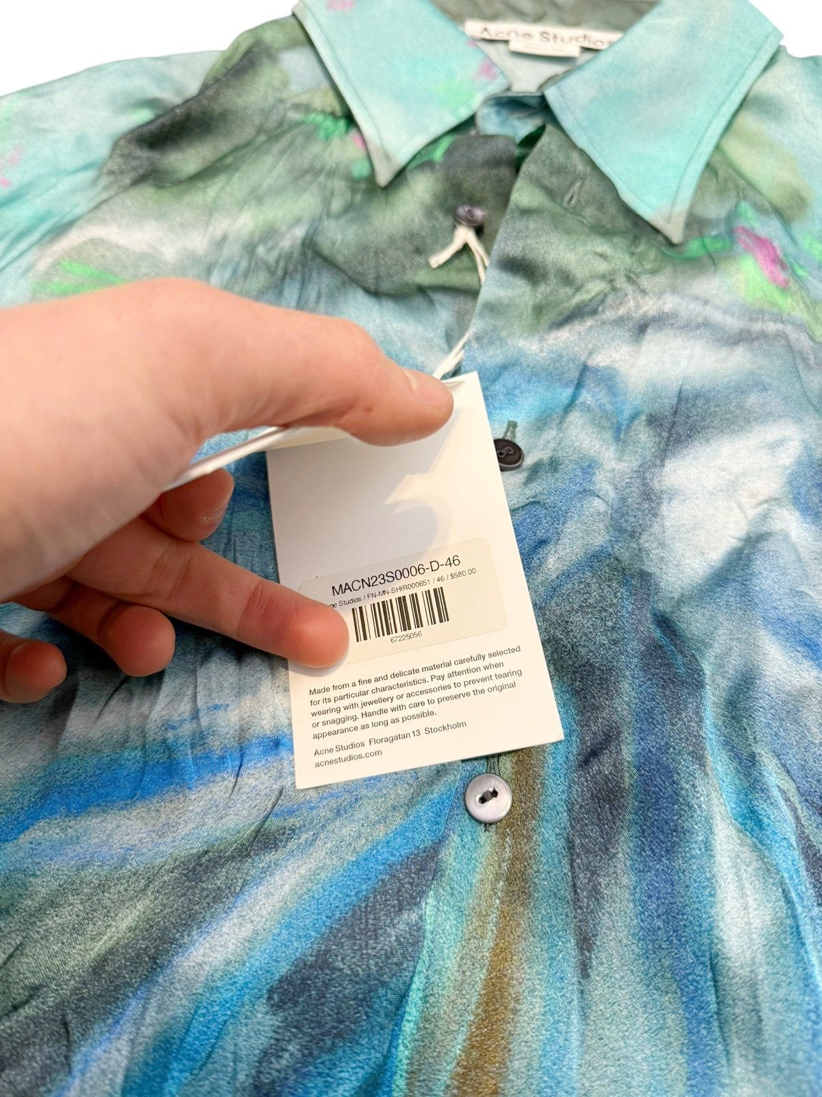 Acne Studios Wrinkle Viscose Abstract Shirt Size US S / EU 44-46 / 1 - 5 Thumbnail