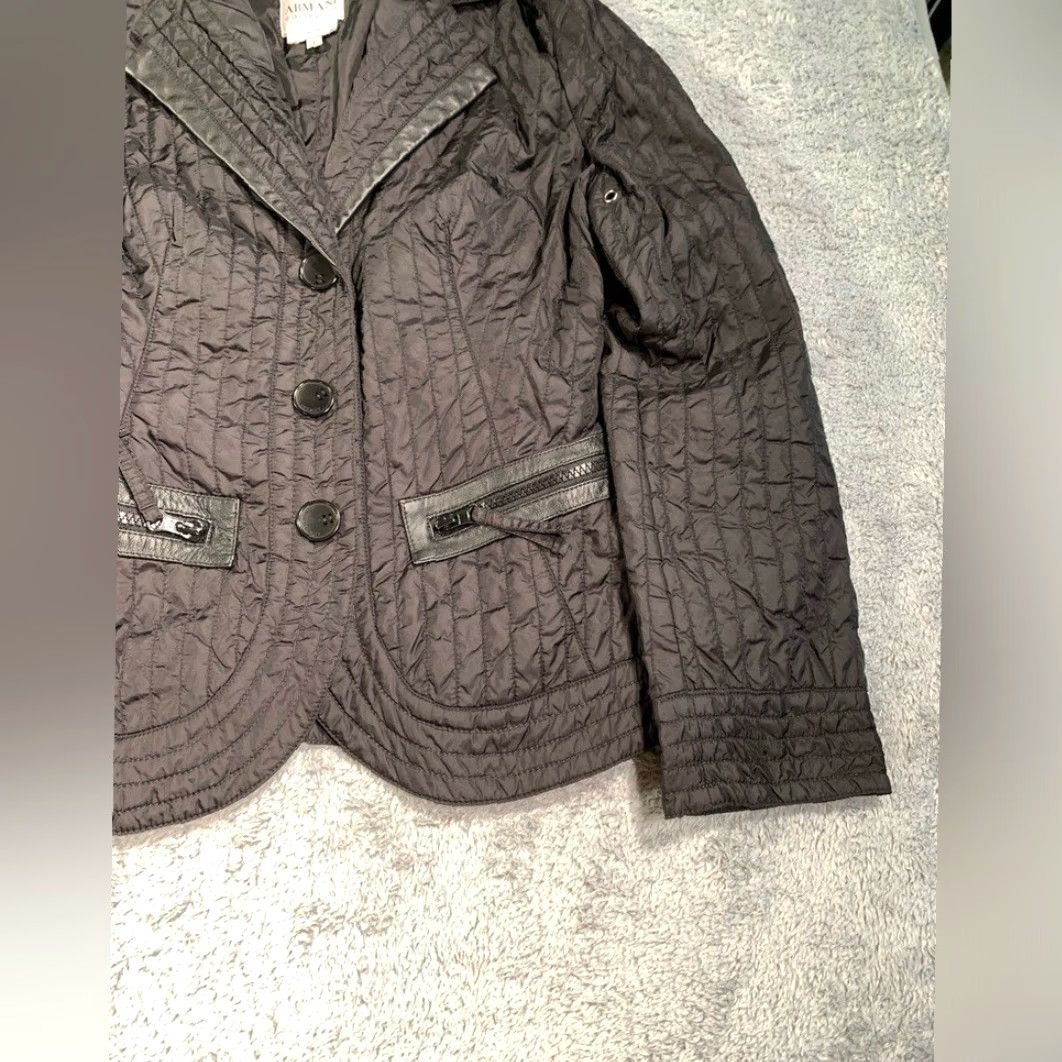 Armani Armani Collezioni quilted black jacket 2 Women Black Nylon Basic Jacket 2 Womens Size XS / US 0-2 / IT 36-38 - 3 Thumbnail