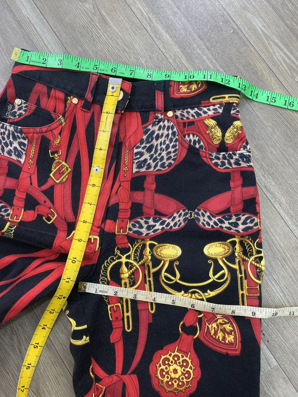 Japanese Brand Vintage Laurel Baroque Equestrian Chanis Scarf Print Pants Size US 27 - 22 Thumbnail