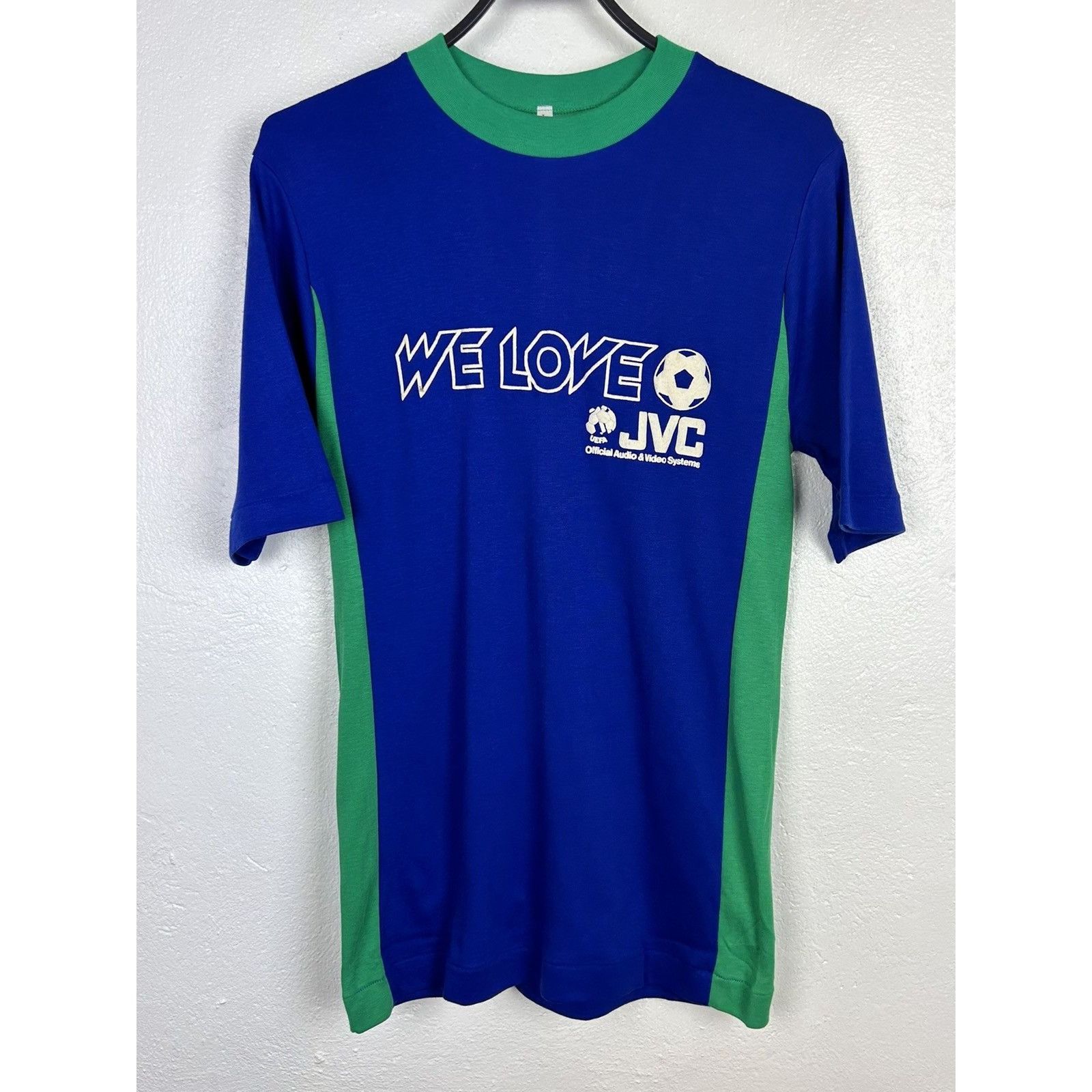 Vintage 90s Vintage We Love Football Uefa JVC Single Stitch T-Shirt Size US M / EU 48-50 / 2 - 1 Thumbnail