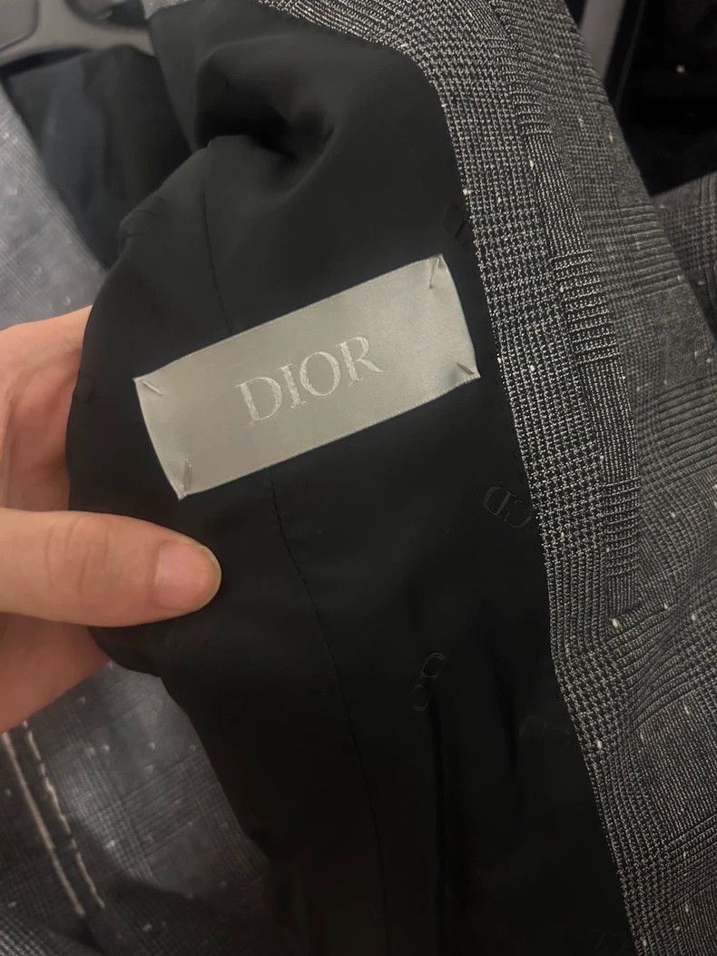 Dior Dior 2022FW Grey Wool Plaid Glitter Gypsophila blazer 2505- Size 48R - 6 Thumbnail