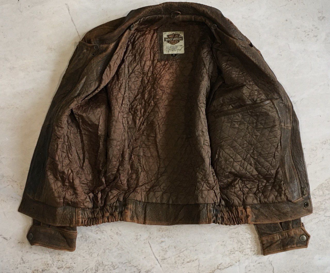 Harley Davidson Vintage 90s Harley-Davidson Heavy Leather Jacket Size US M / EU 48-50 / 2 - 6 Thumbnail
