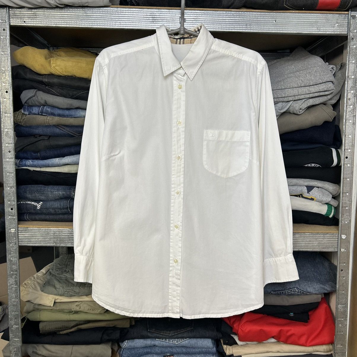 Burberry Luxury Burberry Small Logo vintage designer button shirt Size L / US 10 / IT 46 - 1 Thumbnail