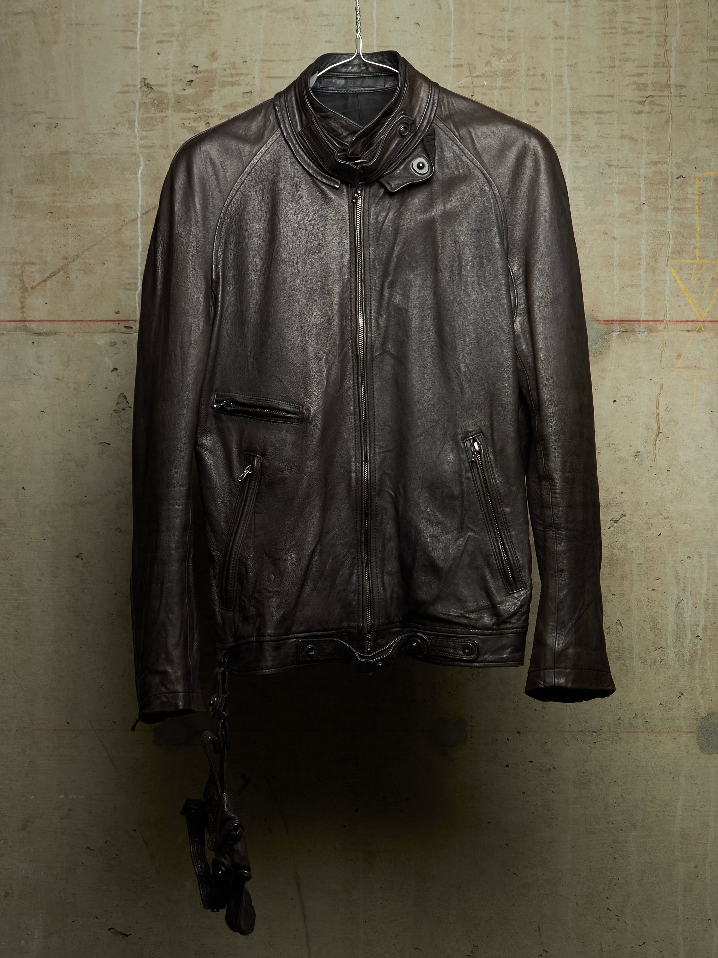 Julius goth;ik Symmetric Cowl/High Neck Leather Jacket | Grailed