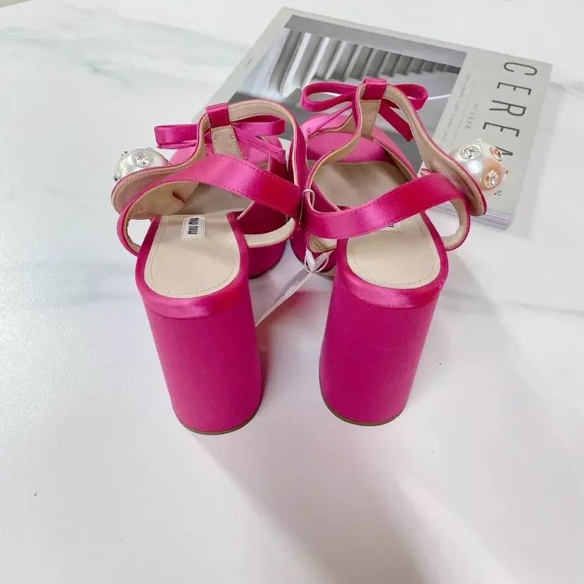 Miu Miu Miu Miu Pink High Heel Sandals EU 37.5 Size US 7 / IT 37 - 3 Thumbnail