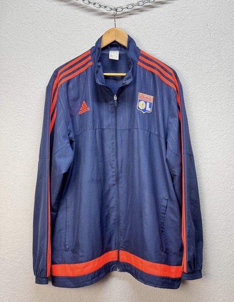 Adidas × Vintage Adidas Olympique Lyon Zip Sweatshirt Jersey Soccer 2015 Size US XL / EU 56 / 4 - 1 Thumbnail