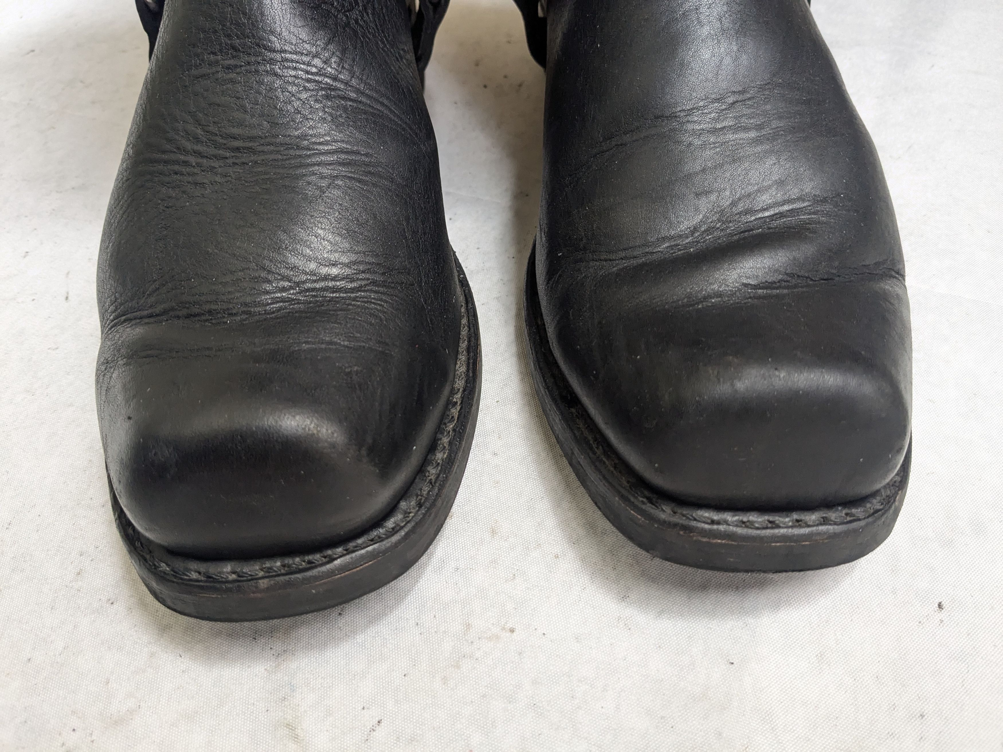 Frye Frye Harness Boots Black Leather 13 M Strap USA Size US 13 / EU 46 - 4 Thumbnail
