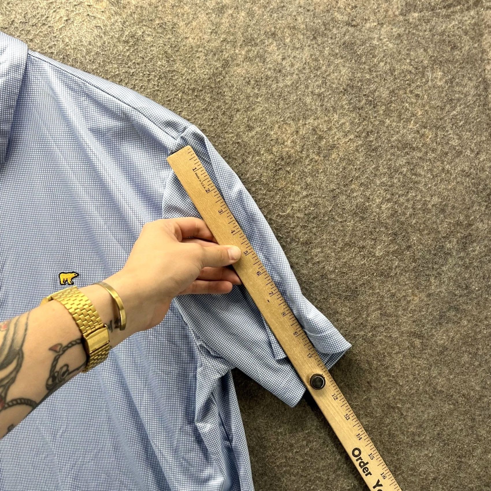 Vintage Jack Nicklaus Polo Shirt Mens XL Light Blue Check Golf Performance Short Sleeve Size US XL / EU 56 / 4 - 4 Thumbnail