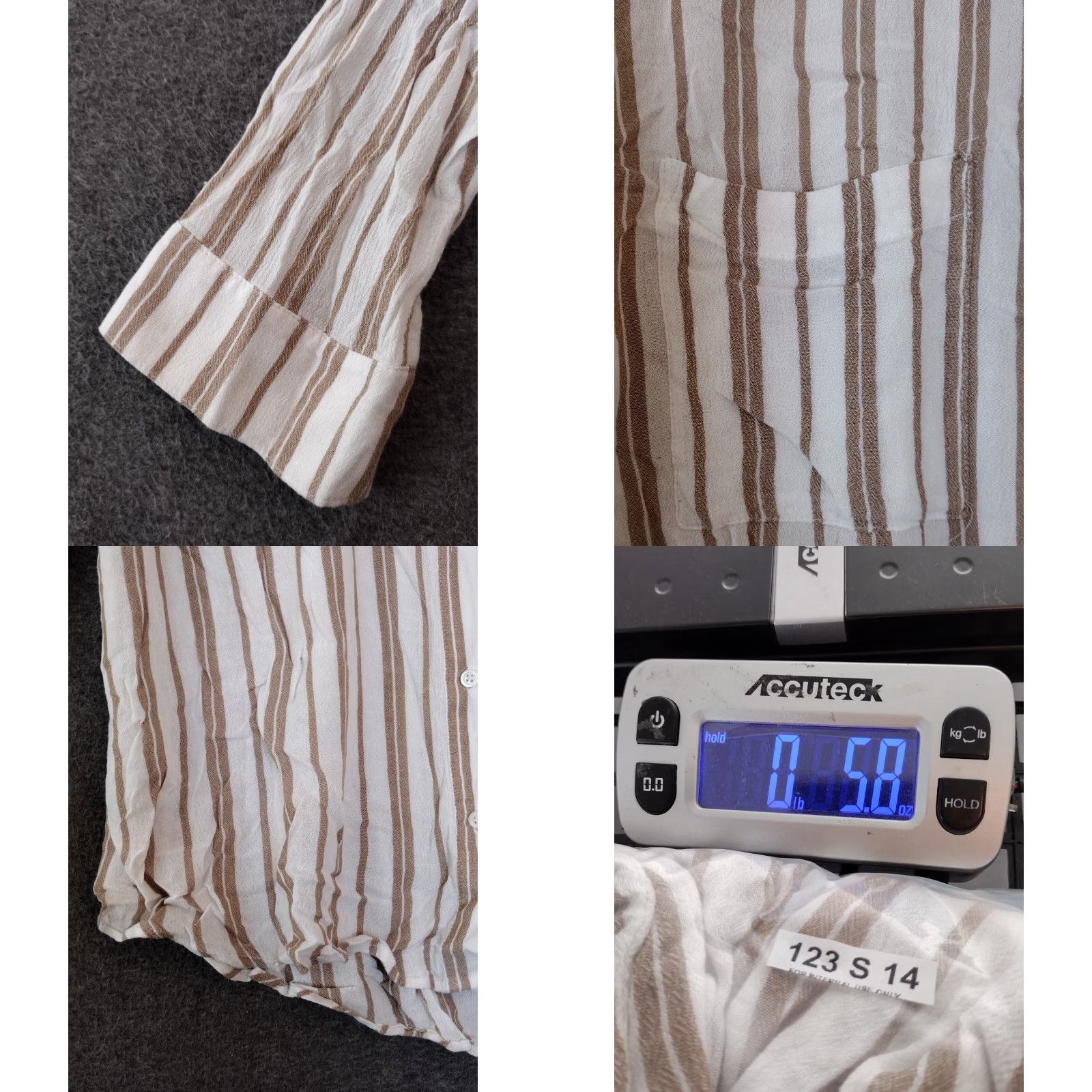 Vintage BP Women's M Blouse Long Sleeve Button-Up Collared Striped Brown White - Casual Shirt Size M / US 6-8 / IT 42-44 - 8 Thumbnail