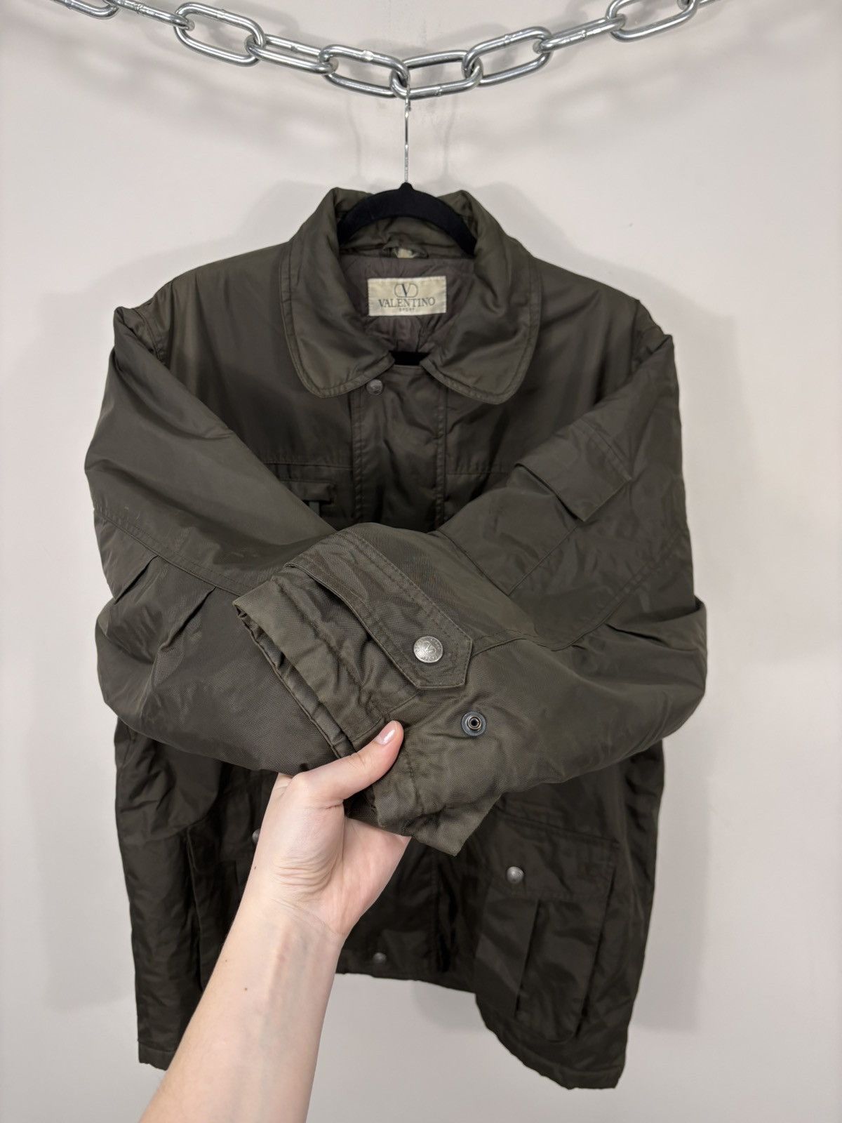 Valentino Vintage 1990s Valentino Sport Men’s Khaki Padded Jacket Coat Size US L / EU 52-54 / 3 - 11 Thumbnail
