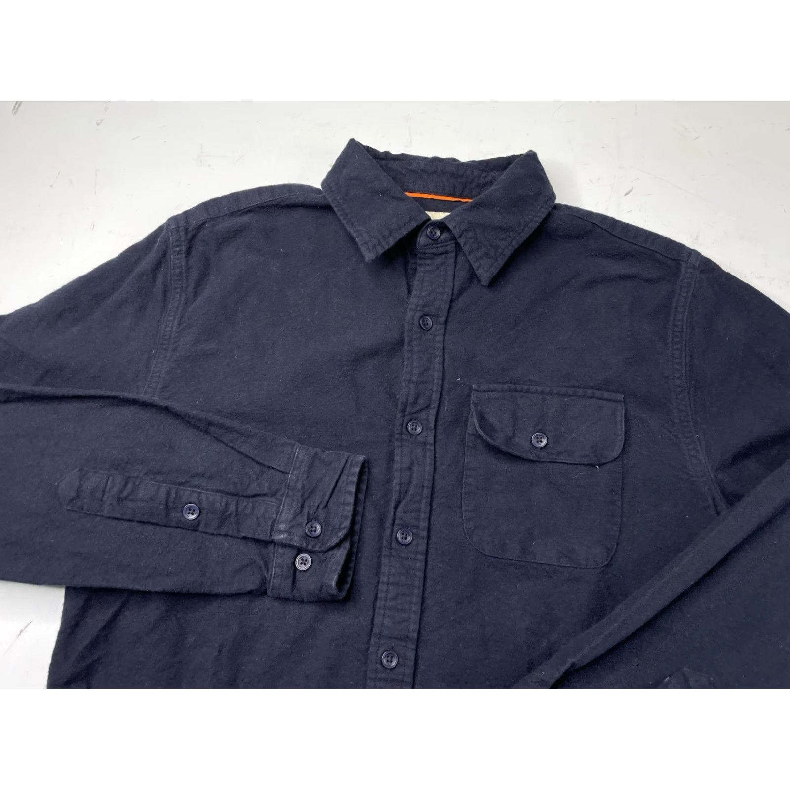 J Brand The Normal Brand Shirt Mens Small Navy Long Sleeve Flannel Button-Up Collared Spread Regular Fit All Seasons Outdoor Blue Cotton Shirt Mens S Size US S / EU 44-46 / 1 - 2 Thumbnail