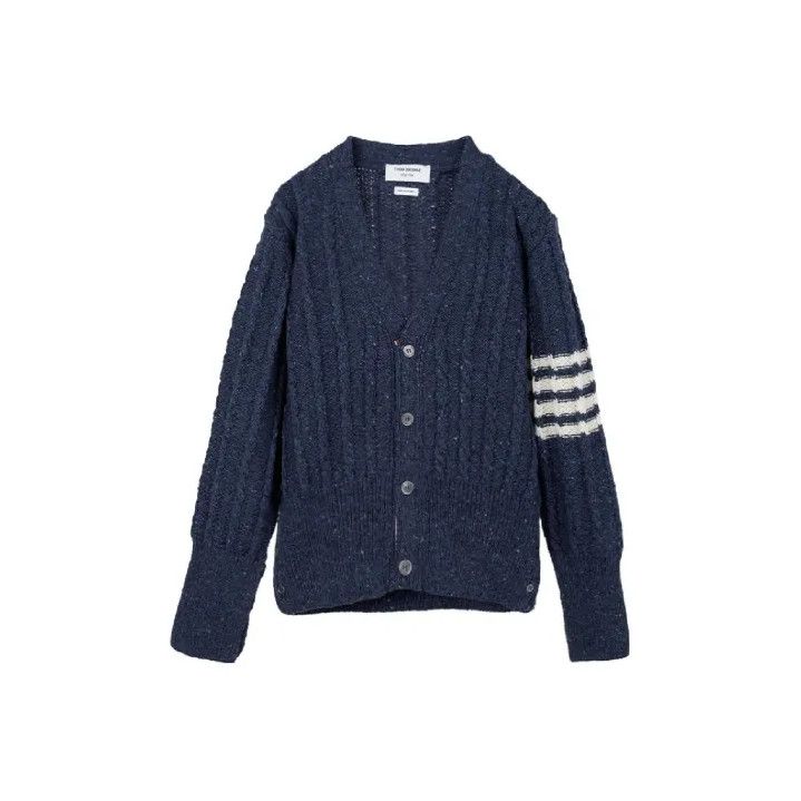 Thom Browne Thom Browne Classic Navy Long Sleeve Sweater Size US XL / EU 56 / 4 - 1 Thumbnail