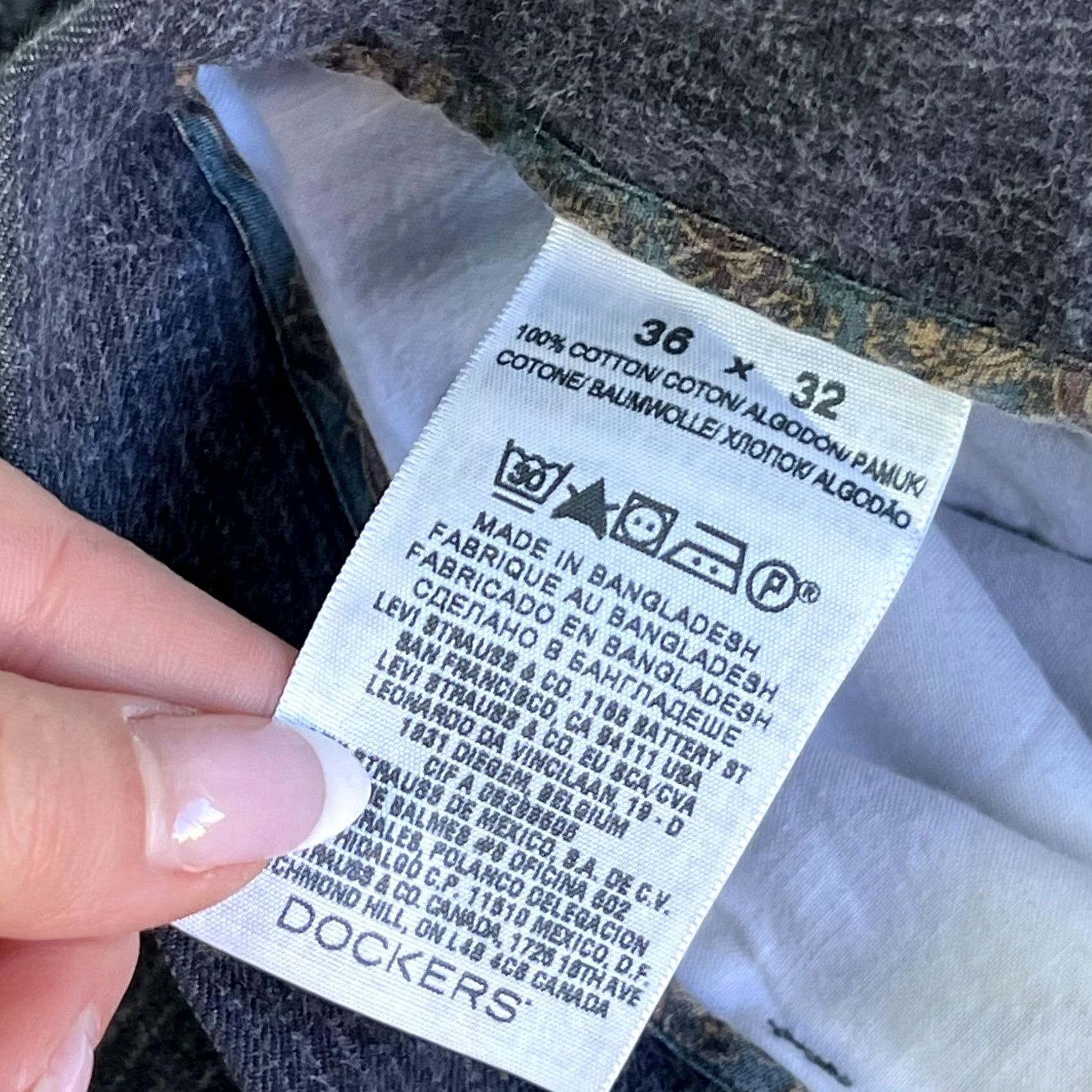 Dockers Y2K Dockers D2 Pants Mens 36x32 Gray Stripe Chino Straight Fit Cotton Daper Size US 36 / EU 52 - 5 Thumbnail