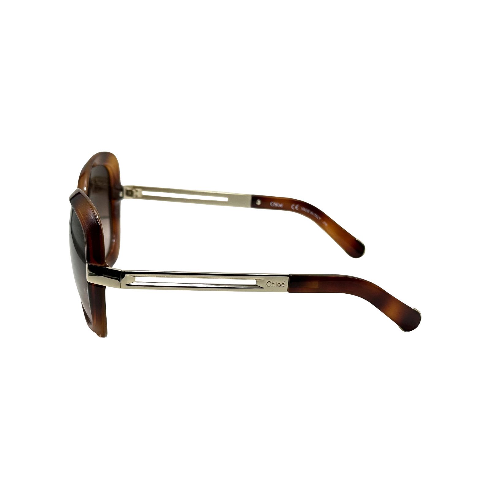 Chloe Chloe Oval Sunglasses Tortoise Shell Gradient Amber CE706S Size ONE SIZE - 3 Thumbnail