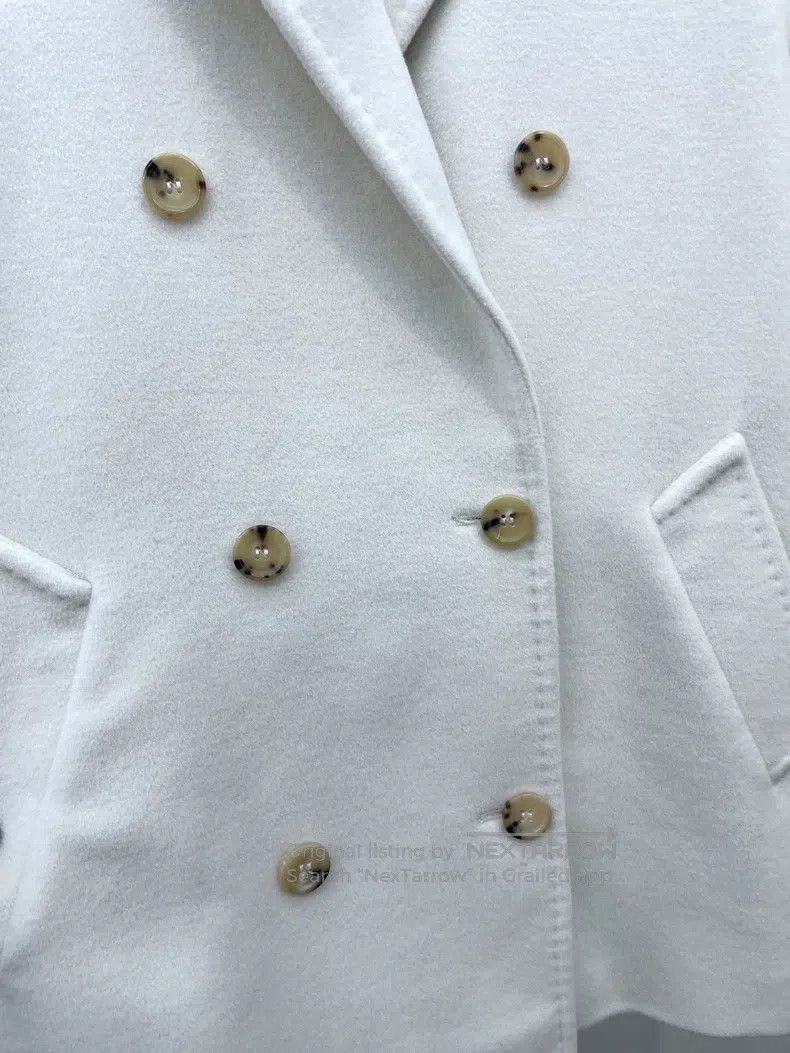 Max Mara Max Mara Milk White Double-breasted Wool Coat Size XS / US 0-2 / IT 36-38 - 3 Thumbnail