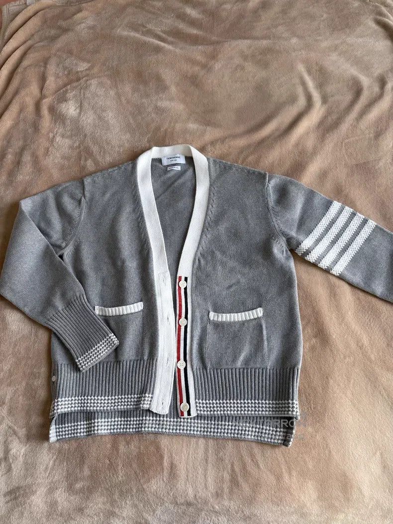 Thom Browne Thom Browne Gray Striped Knit Cardigan Size US S / EU 44-46 / 1 - 2 Thumbnail