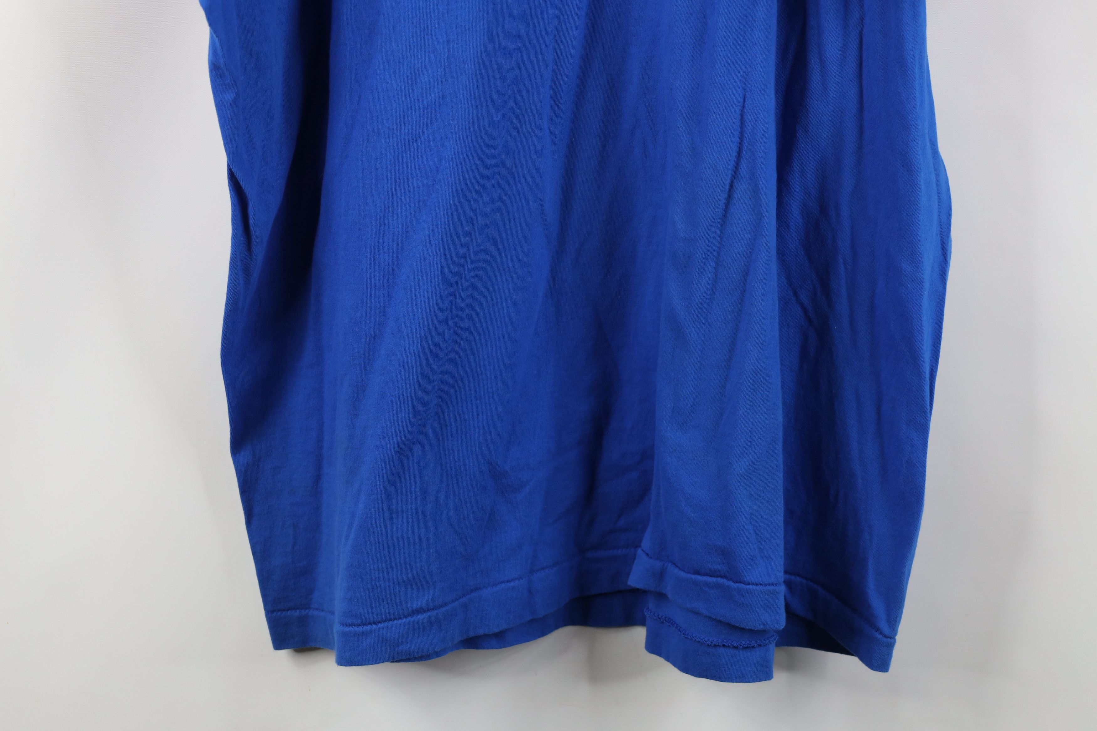 Vintage Vintage 90s Streetwear Blank Cotton T-Shirt Royal Blue USA Size US XXL / EU 58 / 5 - 15 Thumbnail