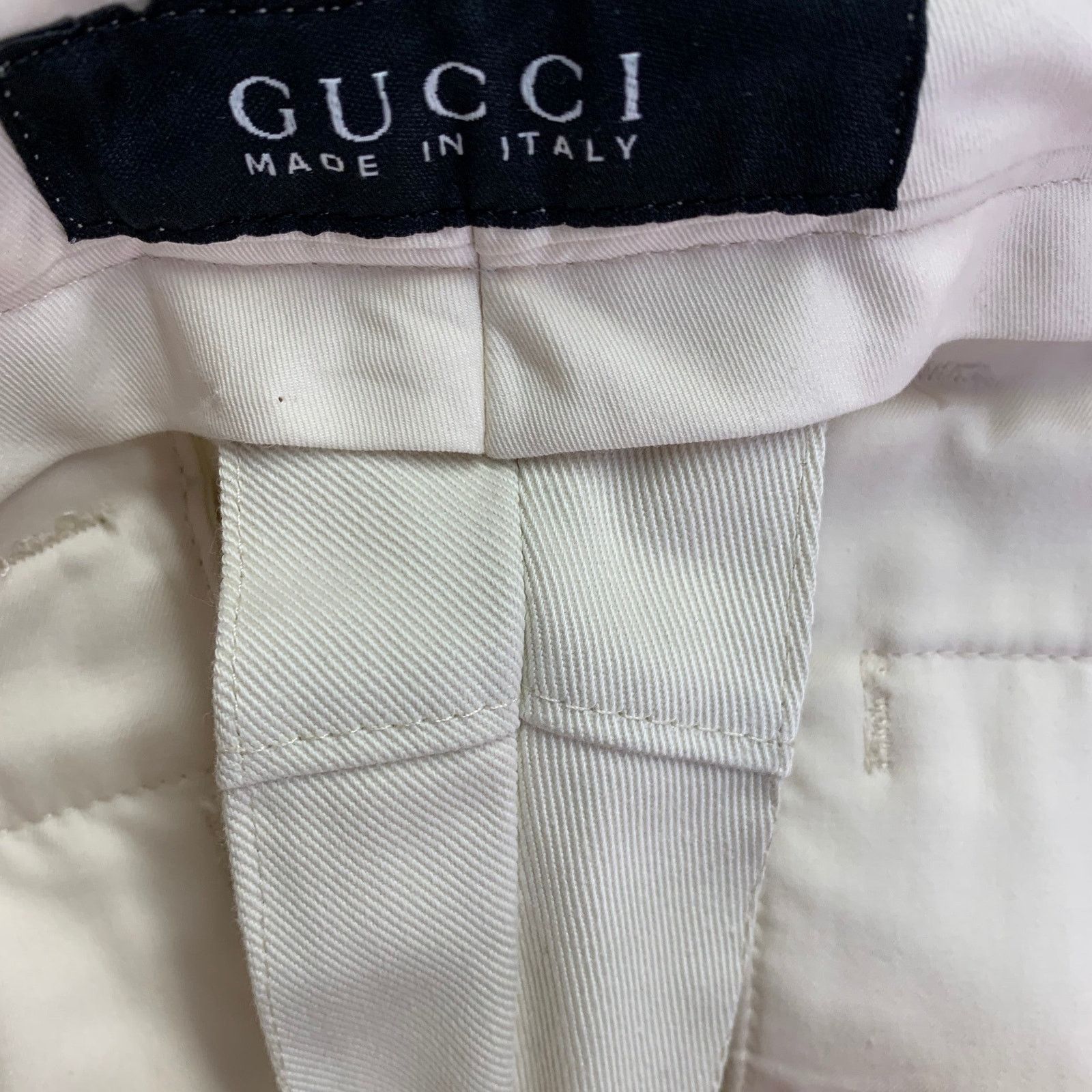 Gucci Size 36 Cream Contrast Stitch Cotton Western Zip Up Suit Size 36R - 16 Thumbnail