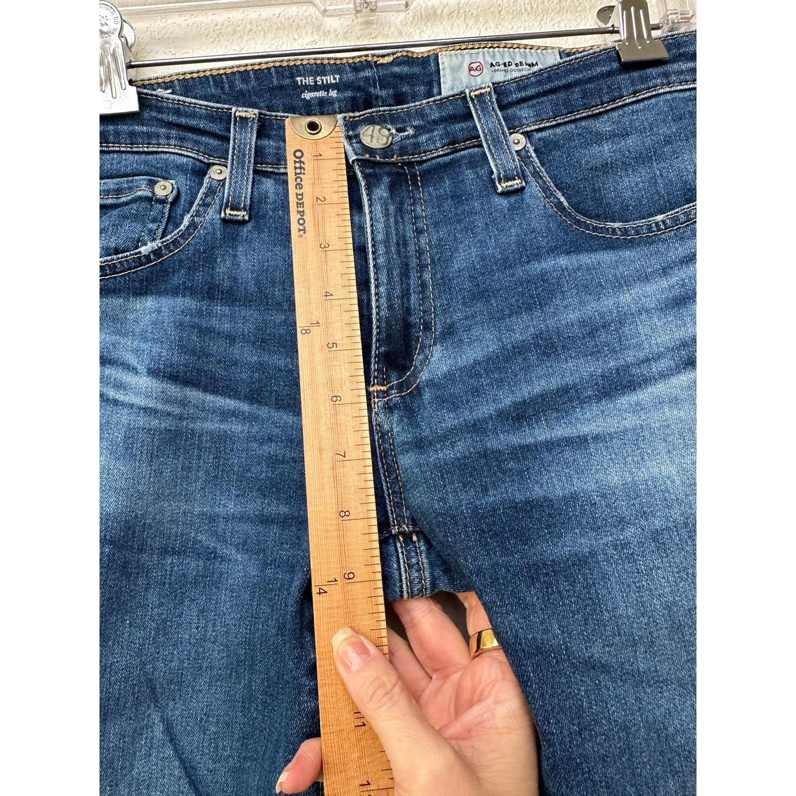 AG Adriano Goldschmied AG The Stilt cigarette leg jeans medium wash US 29 raw hem Size 29" - 12 Thumbnail