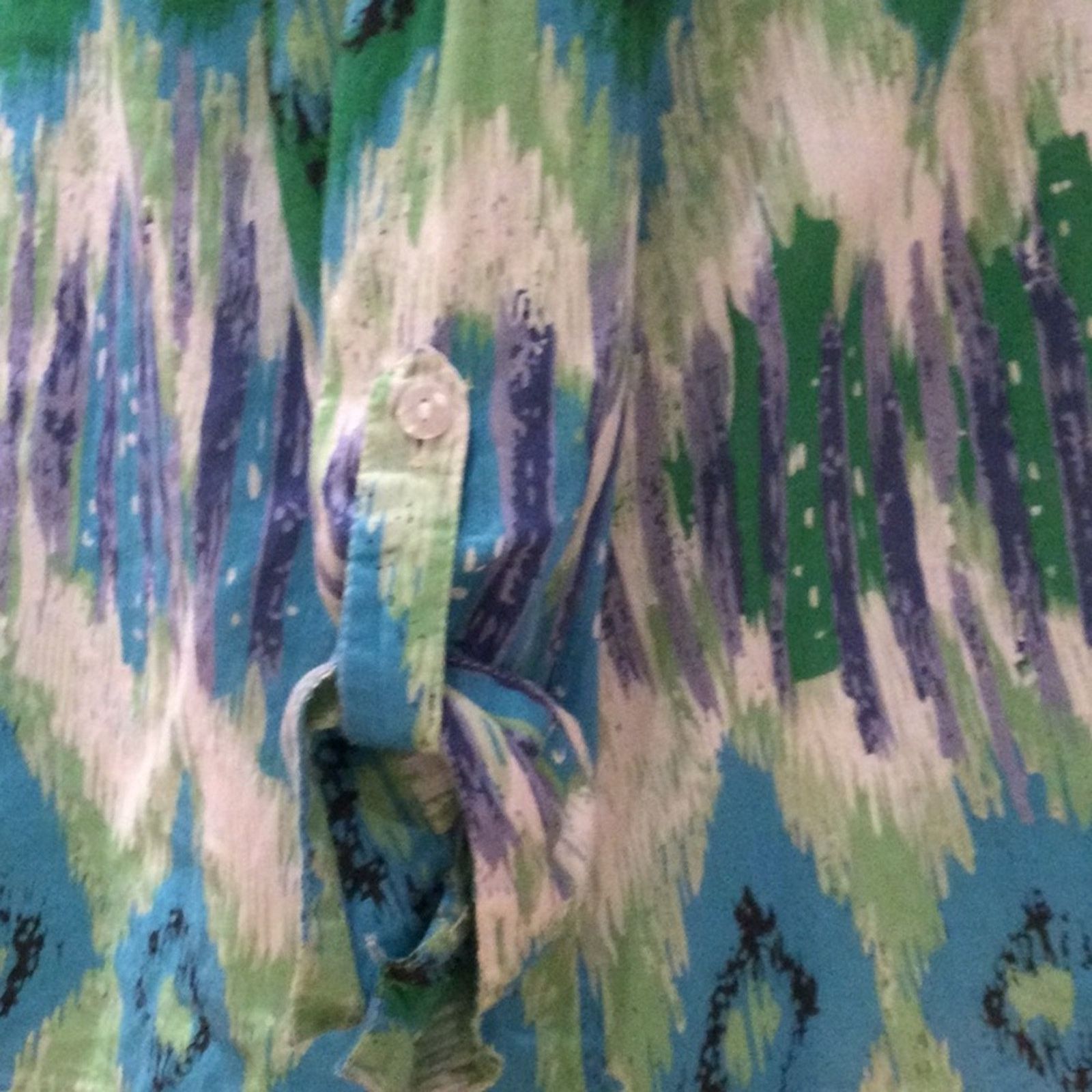 Other *Hannah Multicolored Rolltab Sleeve Button Front Tunic Large Size L / US 10 / IT 46 - 4 Thumbnail