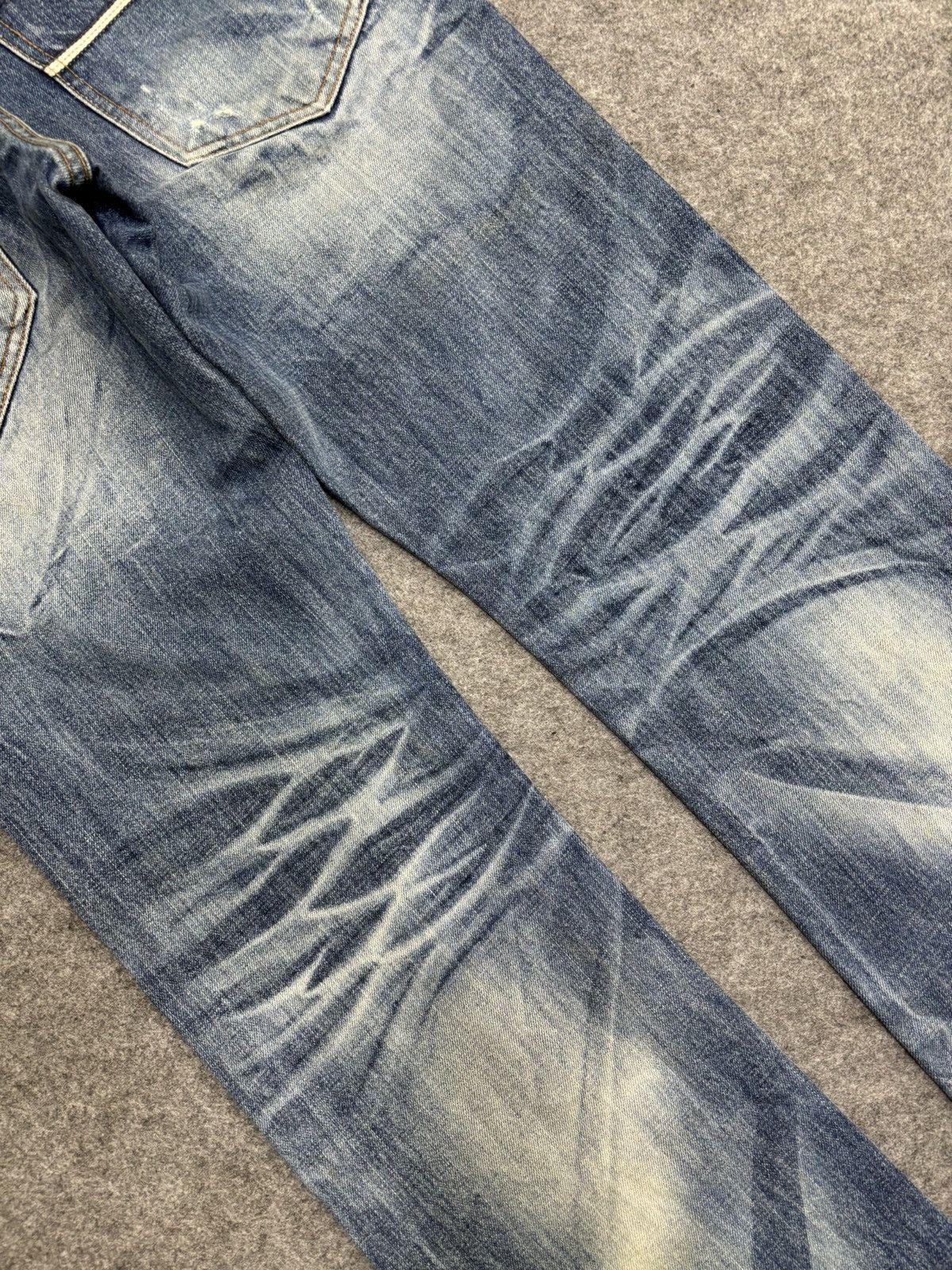 Japanese Brand 💥Sick Fades💥improves Distressed Heavy Art Fades Denim F534 Size US 33 - 17 Thumbnail