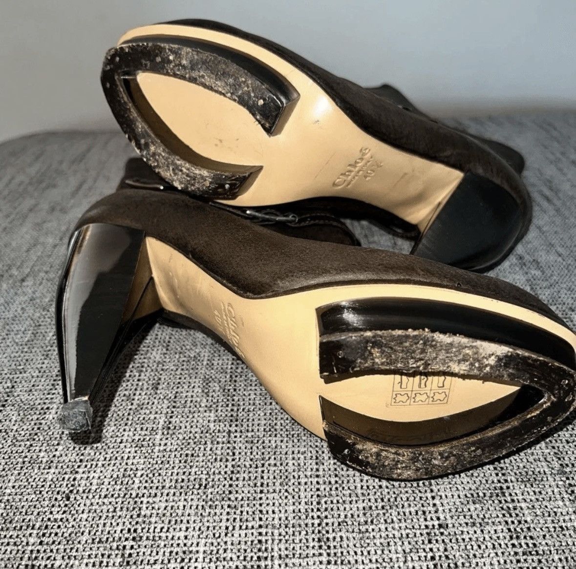 Chloe Chloe leather horseshoe horn heel platform boots Size US 10.5 / IT 40.5 - 7 Thumbnail