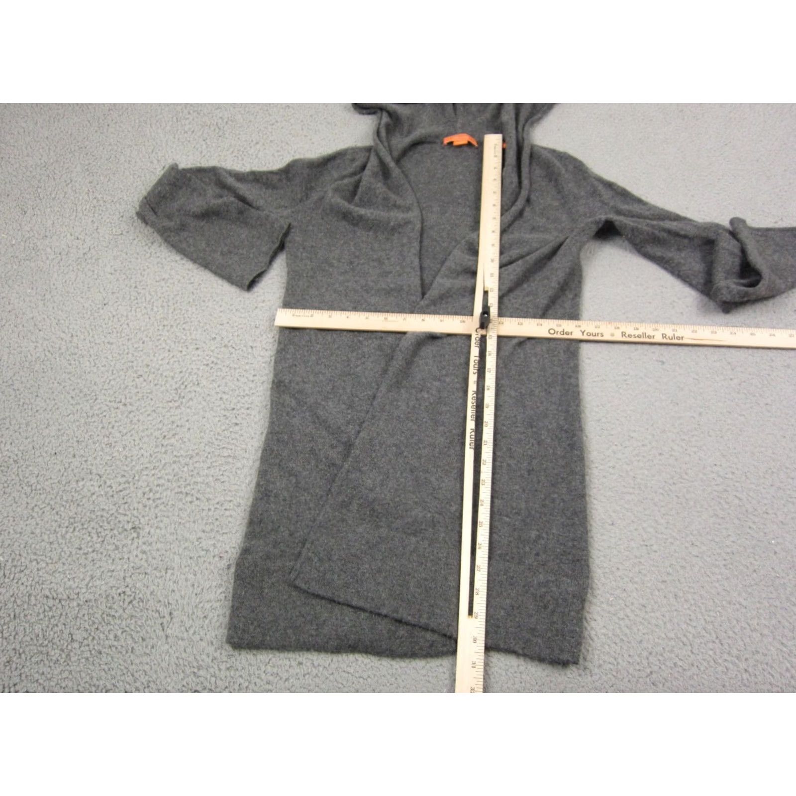 Vintage Christopher Fischer Women Gray Cashmere Hooded Cardigan Sweater Small Open Front Size S / US 4 / IT 40 - 7 Thumbnail