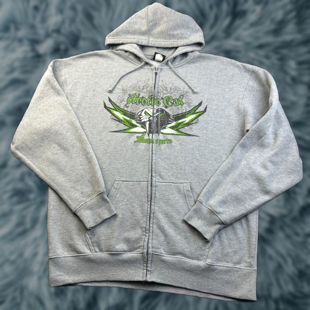Vintage VINTAGE Articwear Hoodie Mens XL Gray Graphic Print Full Zip Hooded Pockets Crew Neck 2000s Size US XL / EU 56 / 4 - 1 Thumbnail
