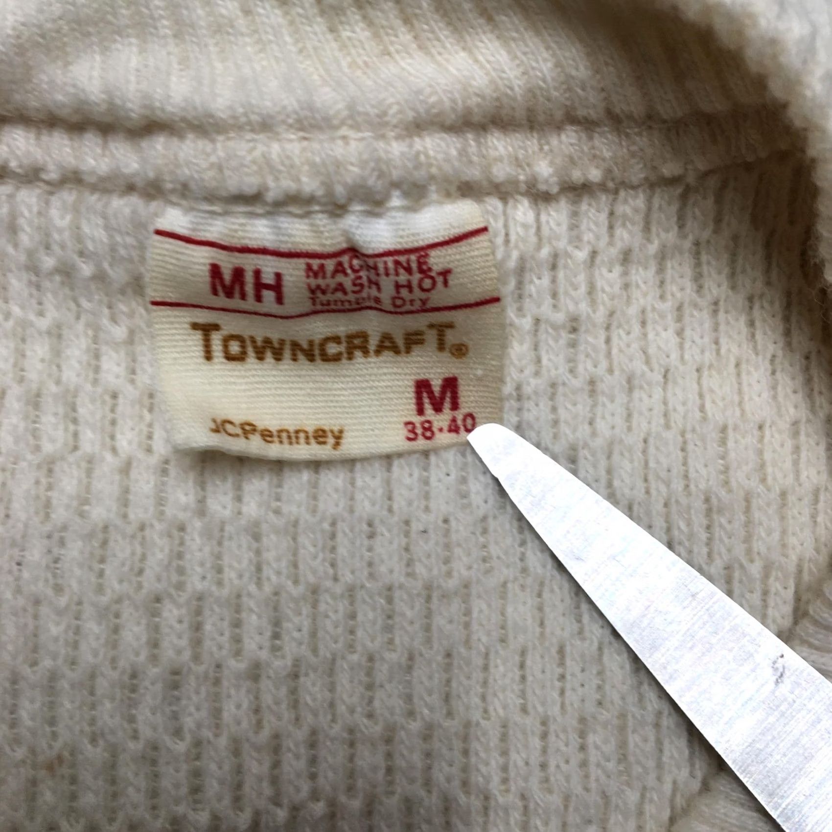 Vintage VINTAGE Towncraft Mens Medium White Thermal Long Johns Shirt M White Solid Long Sleeve Base Layer Mens Shirts Size US M / EU 48-50 / 2 - 4 Thumbnail