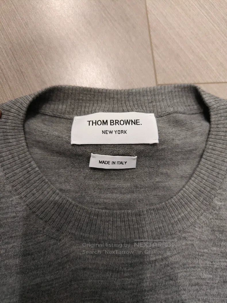 Thom Browne Thom Browne Knitted gray wool hoodie Size US L / EU 52-54 / 3 - 6 Thumbnail