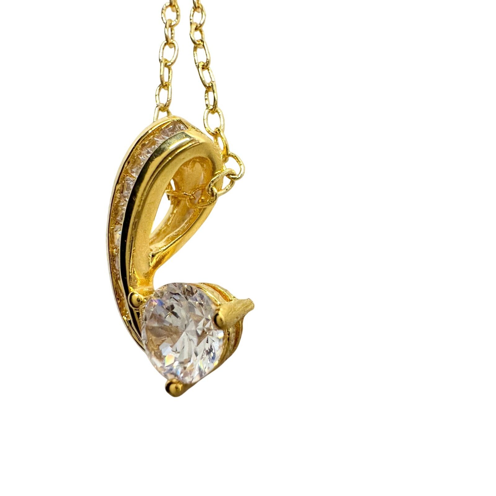 Other Pretty 18kt Gold Plated Topaz and Zirconia Swirl Necklace Size ONE SIZE - 5 Thumbnail