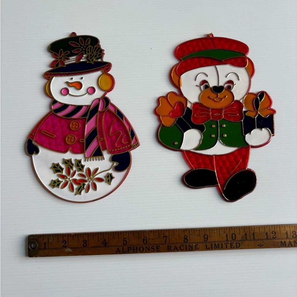 Designer Vintage Christmas Plastic Stained Glass Size ONE SIZE - 3 Thumbnail