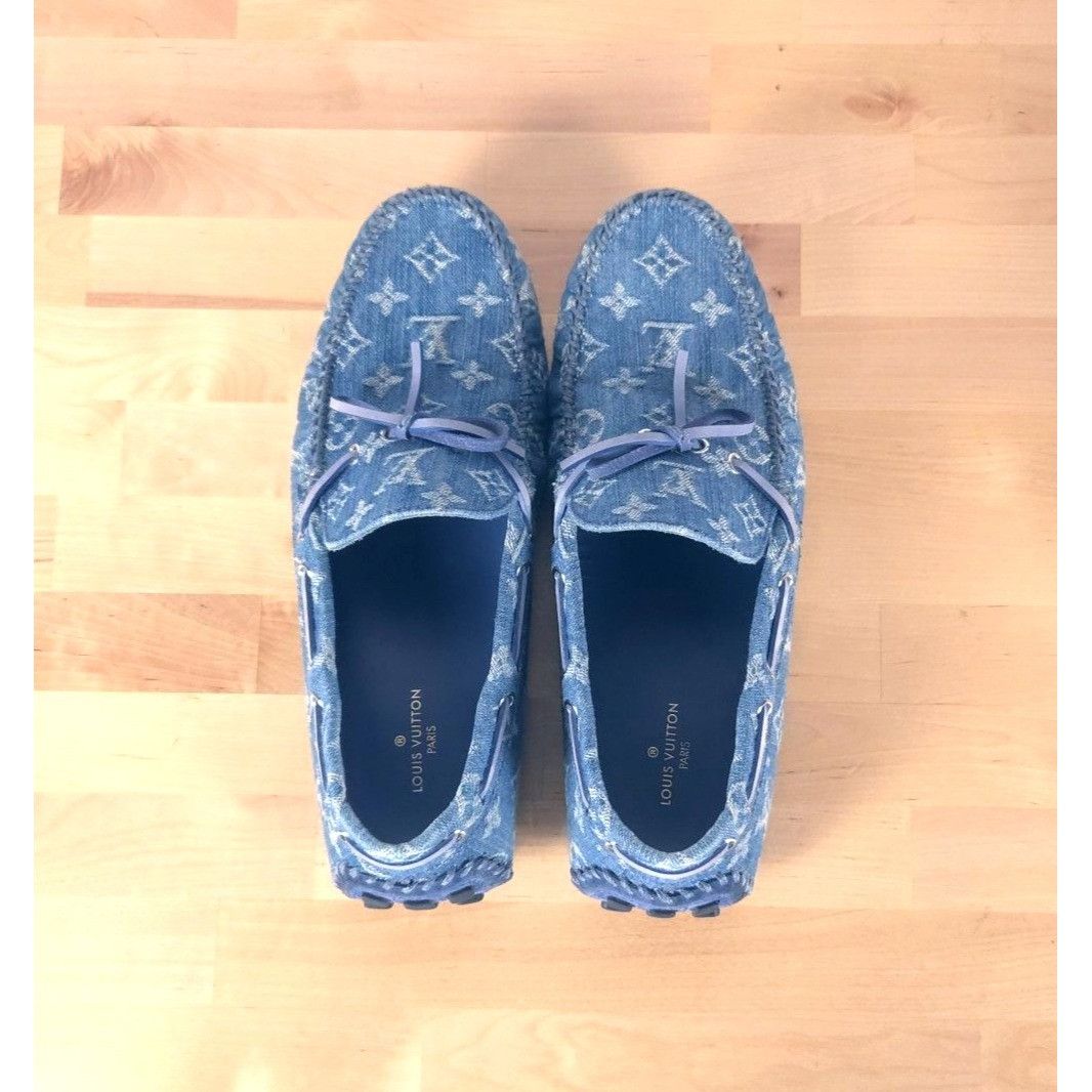 Louis Vuitton Louis Vuitton Blue Denim Monogram Men's Arizona Moccasins US Size US 10.5 / EU 43-44 - 12 Thumbnail