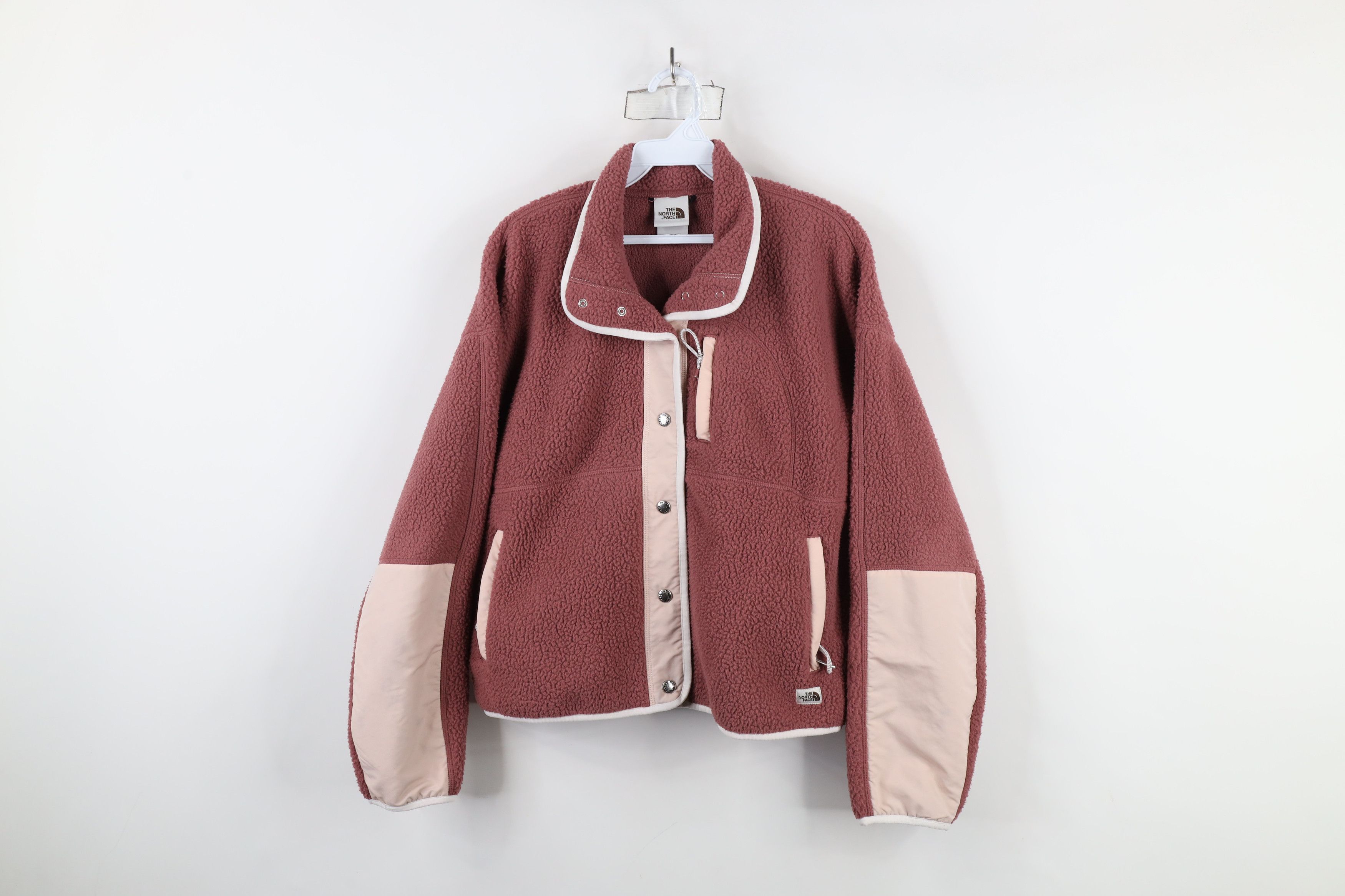 The North Face × Vintage The North Face Spell Deep Pile Fleece Full Zip Jacket Pink Size S / US 4 / IT 40 - 1 Thumbnail