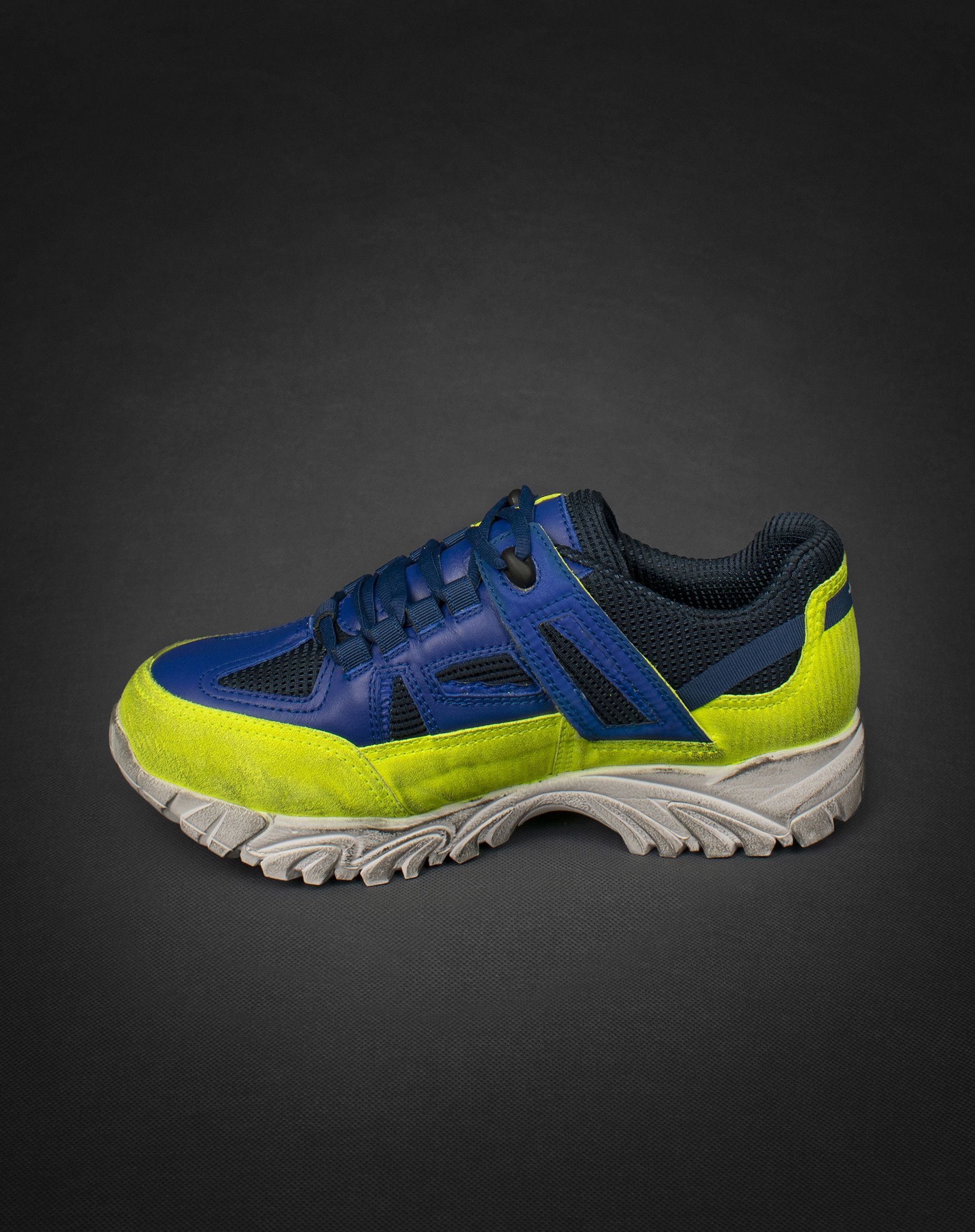image of Maison Margiela New. Dirty Treatment Leather Sneakers, Unisex, Iconic, Men's (Size 8)