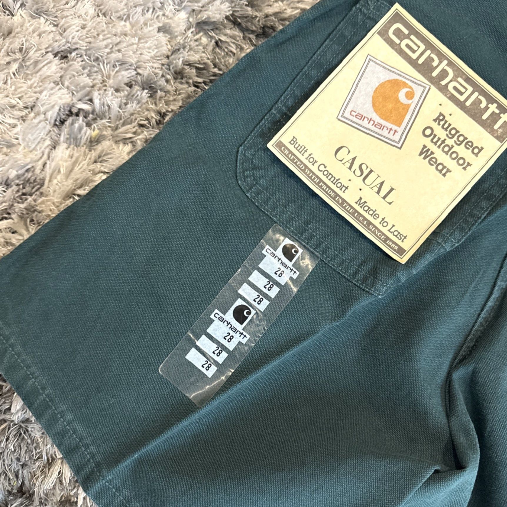 Carhartt VINTAGE Carhartt Jorts Denim Green 90s HTF RARE B30 EVG Men’s Size 28 GRAIL Size US 28 / EU 44 - 2 Thumbnail
