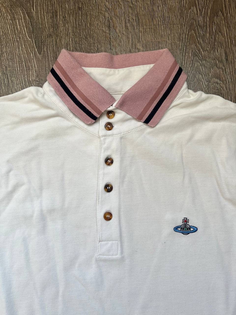 Japanese Brand × Vivienne Westwood Vintage Vivienne Westwood polo shirt t white pink Size US XL / EU 56 / 4 - 2 Thumbnail
