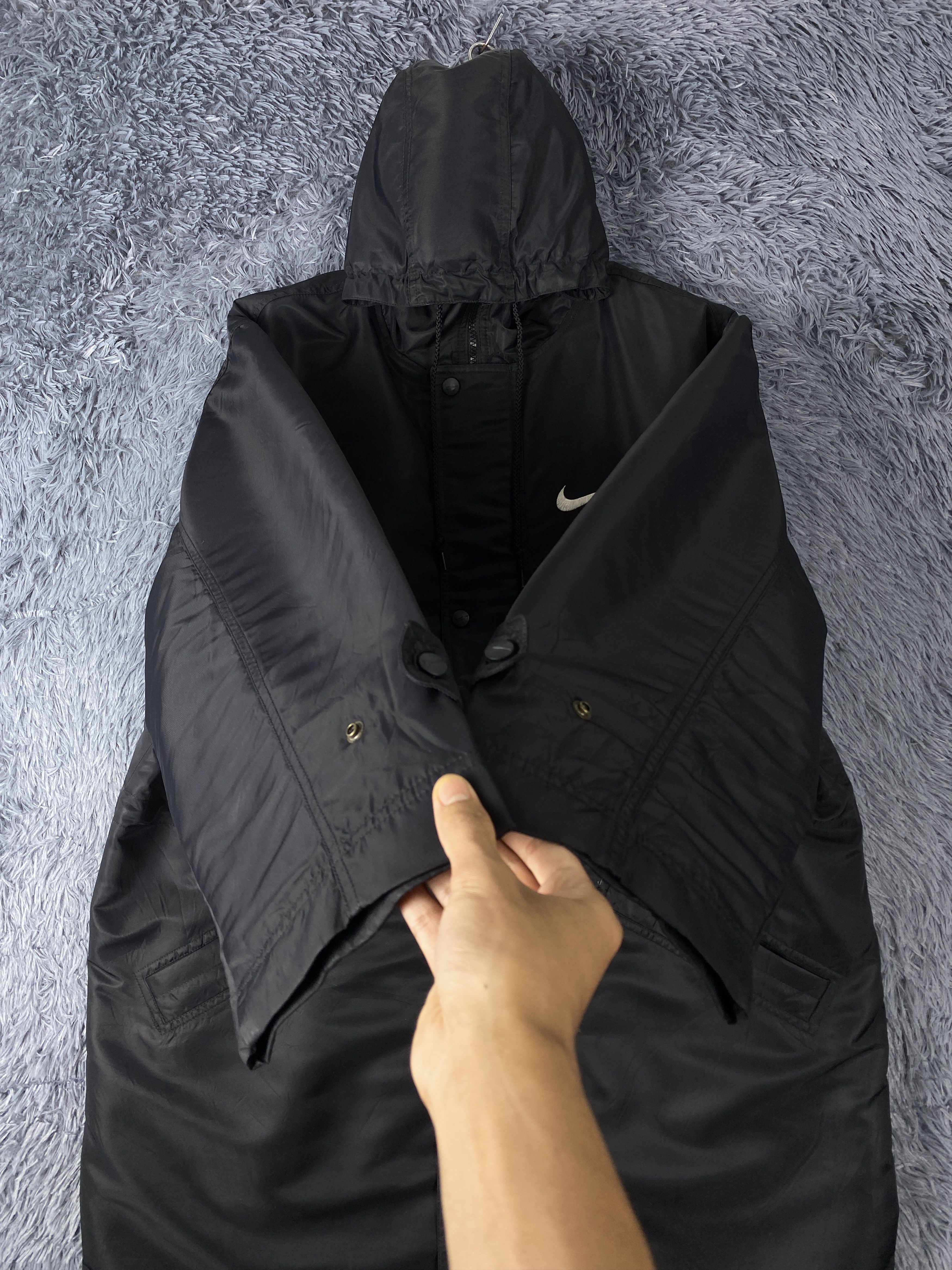 Nike Vintage 90s Nike Big Swoosh Sherpa Lining Long Jacket K0122 Size US XL / EU 56 / 4 - 8 Thumbnail