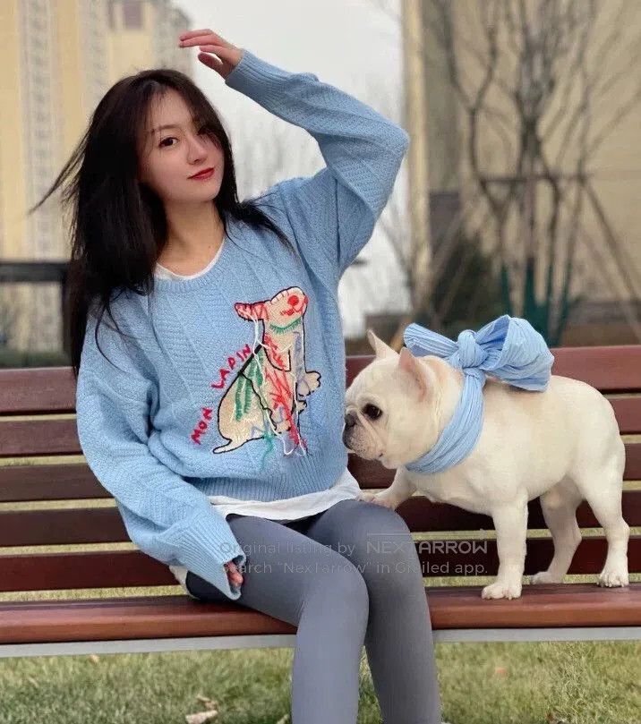 Gucci Gucci Blue Rabbit Embroidery Mohair Sweater. Size US XS / EU 42 / 0 - 7 Thumbnail