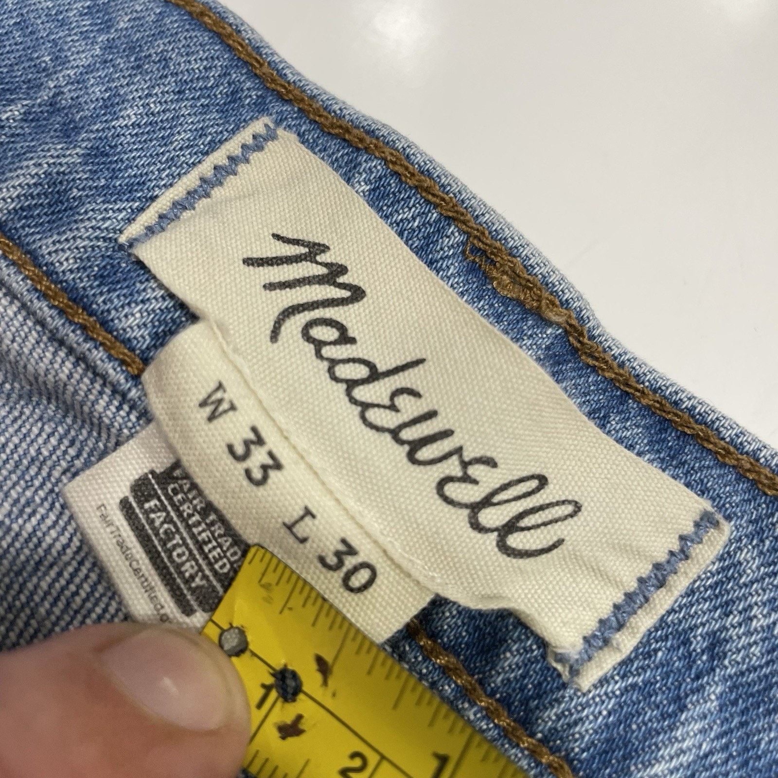 Madewell Madewell The 1991 Straight Jeans Blue Denim Size 33 30 EUC Size 33" - 6 Thumbnail