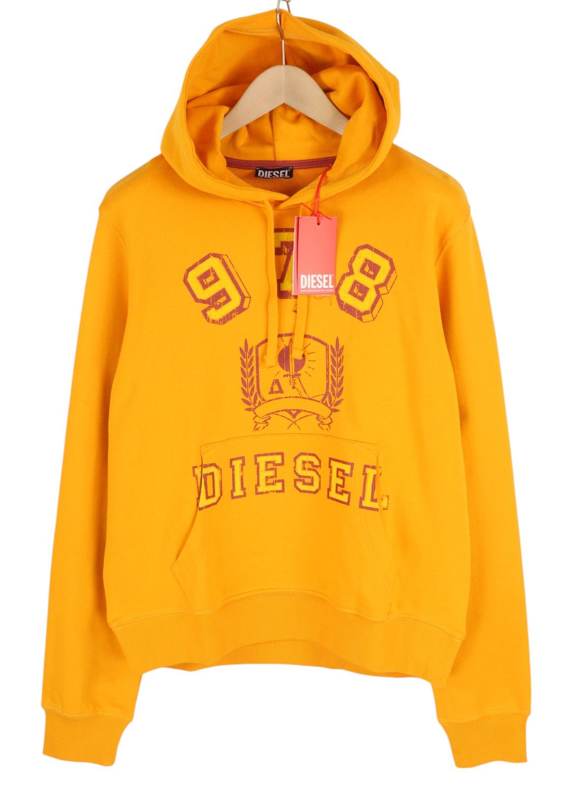 Diesel S-GINN-HOOD-E5 L Yellow Logo Hoodie 41033 Size US L / EU 52-54 / 3 - 1 Thumbnail