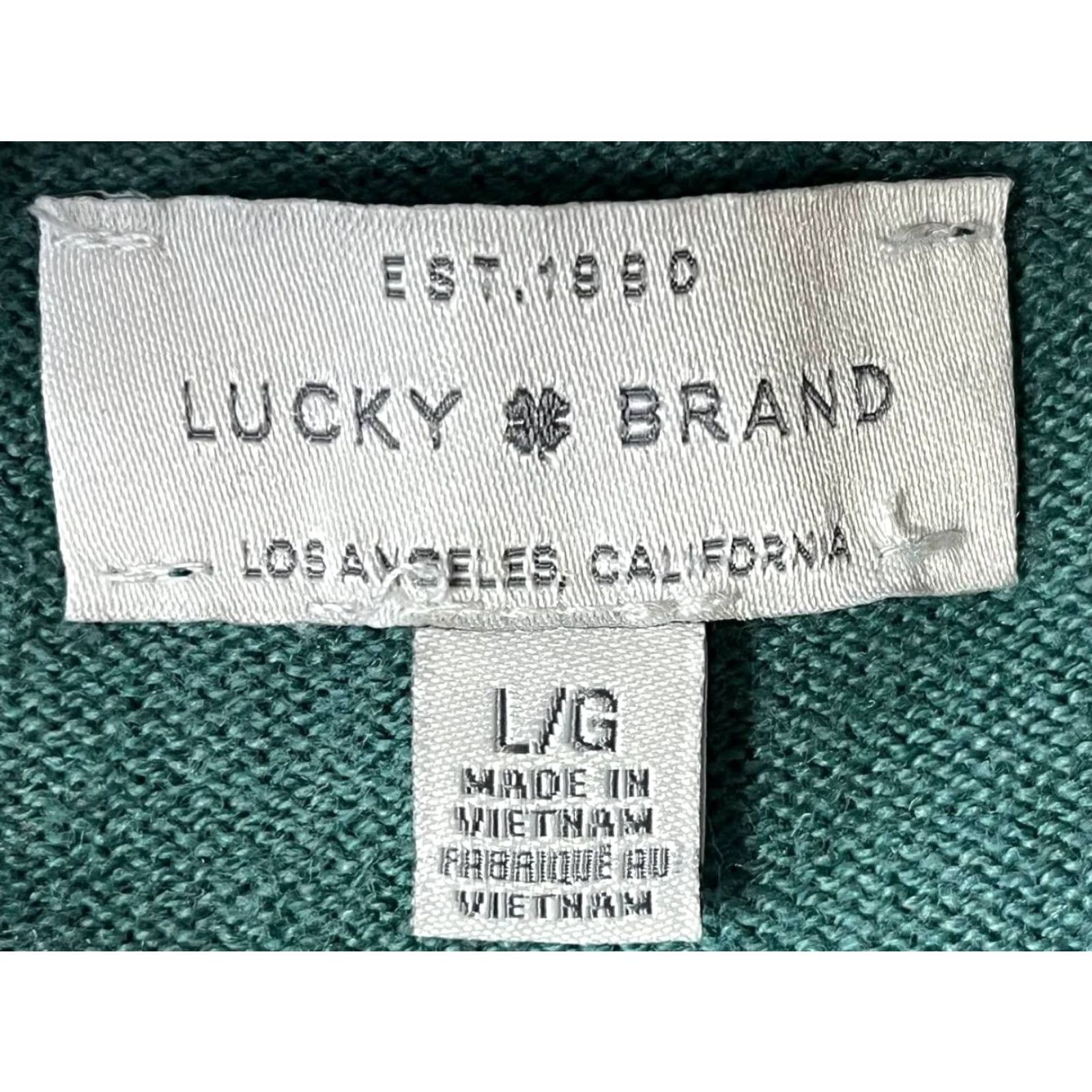 Lucky Brand Lucky Brand V-Neck Pullover Knit Sweater Casual Womens Large Blue Raglan Sleeve Knit Top Size L / US 10 / IT 46 - 6 Thumbnail