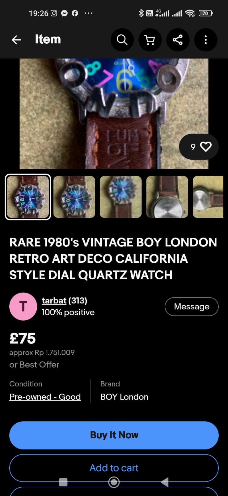 Boy London Boy London Watch RARE 1980’s VINTAGE BOY LONDON RETRO ART Size ONE SIZE - 5 Thumbnail