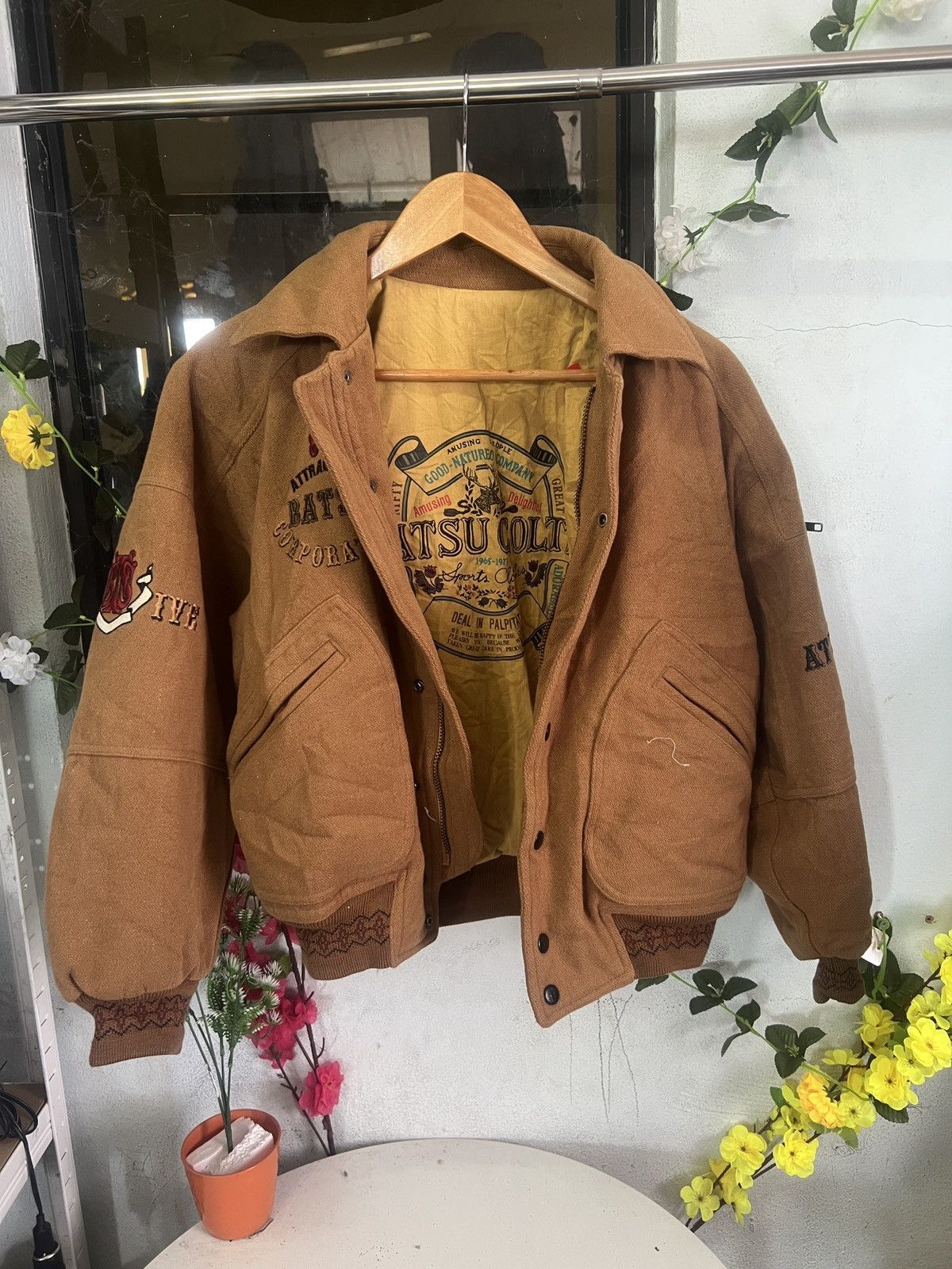 Japanese Brand Vintage BRAND BATSU CO LTD VARSITY JACKET Size US M / EU 48-50 / 2 - 1 Thumbnail